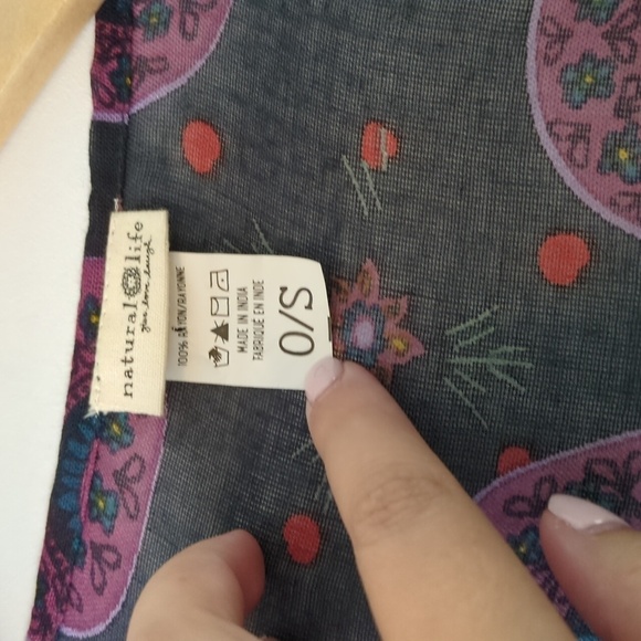 NATURAL LIFE Boho Open Kimono Topper Semisheer Shrug Medallion Pattern Beachy - Picture 4 of 5